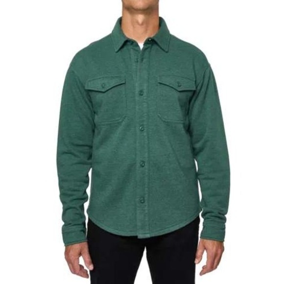 Lazer Other - LAZER Mens Relaxed‎ Fit Fleece Shirt Jacket Deep Emerald ML71219 Green Shacket L